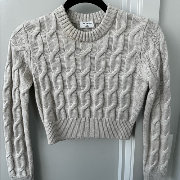 Babaton XXS Cream Cropped Sweater - Picture 1 of 2
